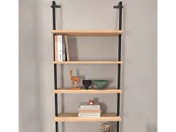 Prateleira| Estante de parede Rus Safir Oak 60x183x20 cm Preto