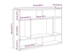 Prateleira*vidaxl Estante de parede 75x16x55 cm contraplacado carvalho sonoma Castanho