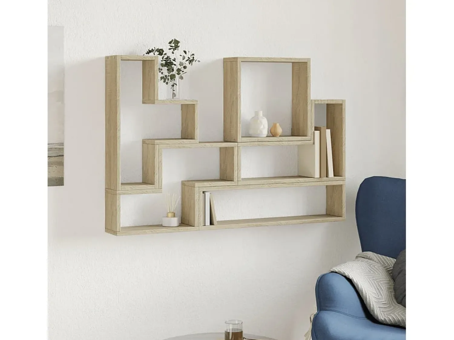 Estante de parede 96x12x64 cm contraplacado carvalho sonoma PT264358^ Prateleira
