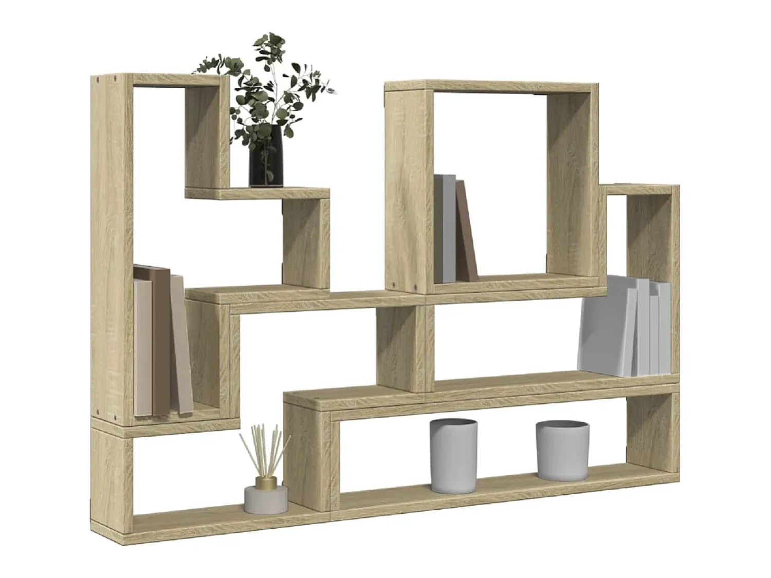 Estante de parede 96x12x64 cm contraplacado carvalho sonoma PT264358^ Prateleira