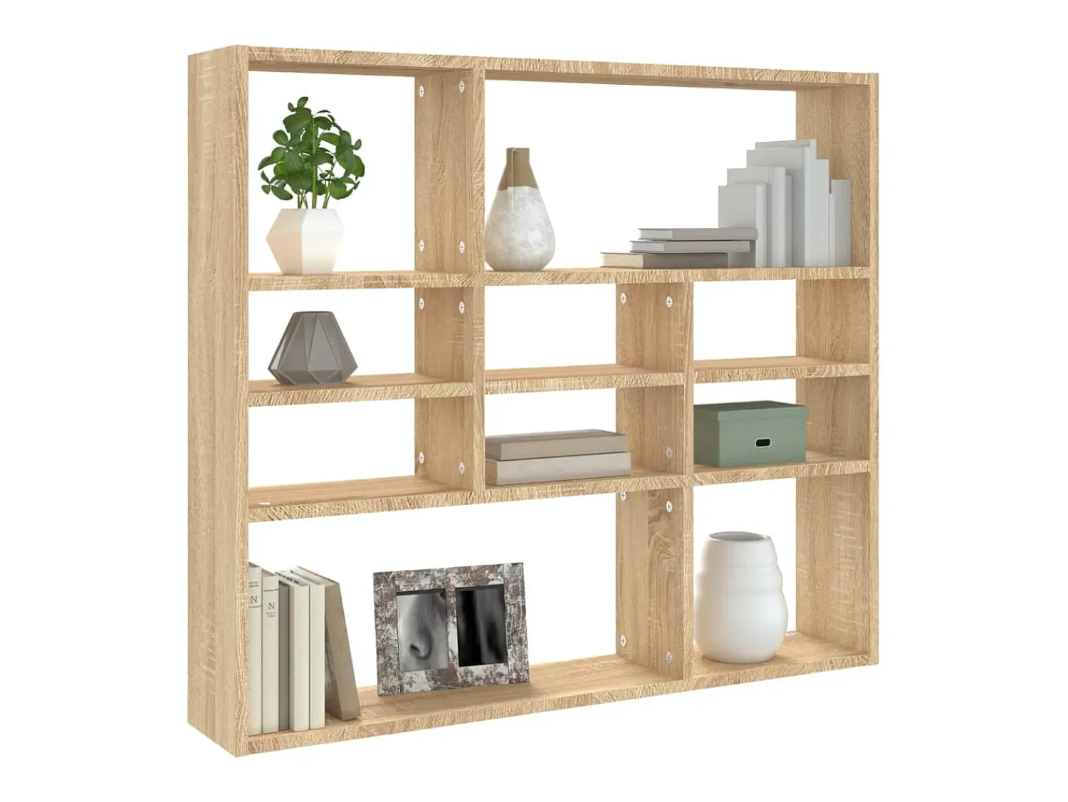 Prateleira| Estante de parede 90x16x78 cm contraplacado carvalho sonoma PT973340 Castanho