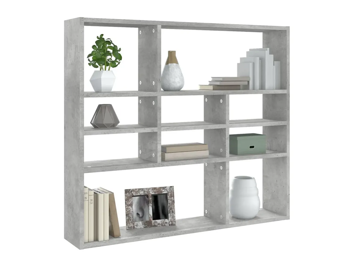 Clearance Estante de parede 90x16x78 cm contraplacado cimento PT885586 Cinzento