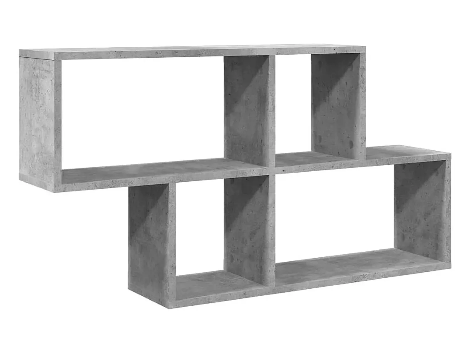 Estante de parede 100x20x53 cm derivados madeira cinza cimento PT621725^ Prateleira