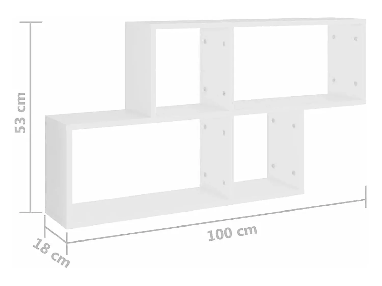 vidaxl Estante de parede 100x18x53 cm derivados de madeira^ Prateleira