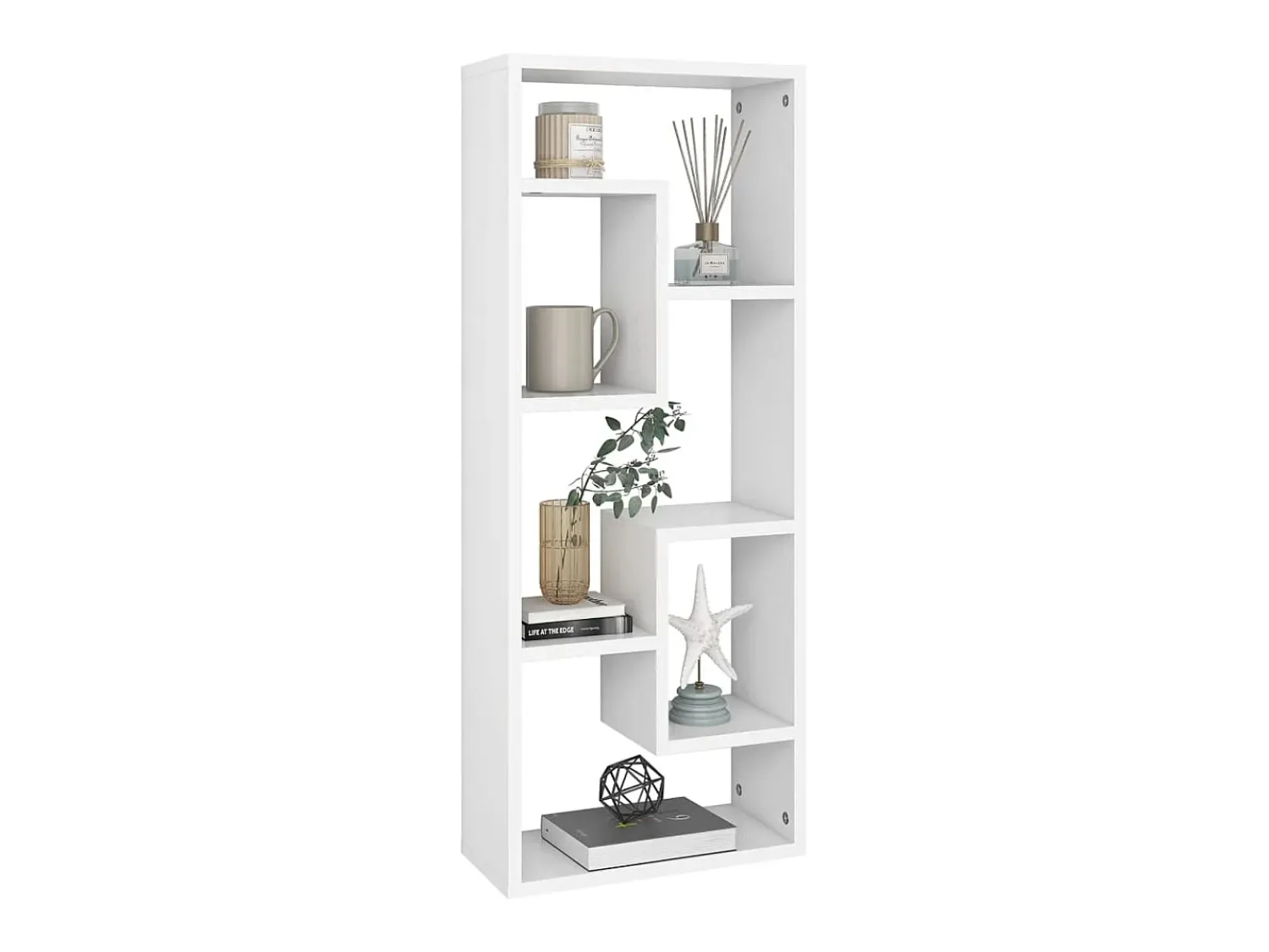 New Estante de parede 36x16x90 cm derivados de madeira PT730769 Branco