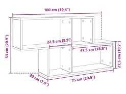 Prateleira|vidaxl Estante de parede 100x20x53 cm deriv. madeira carvalho sonoma Castanho