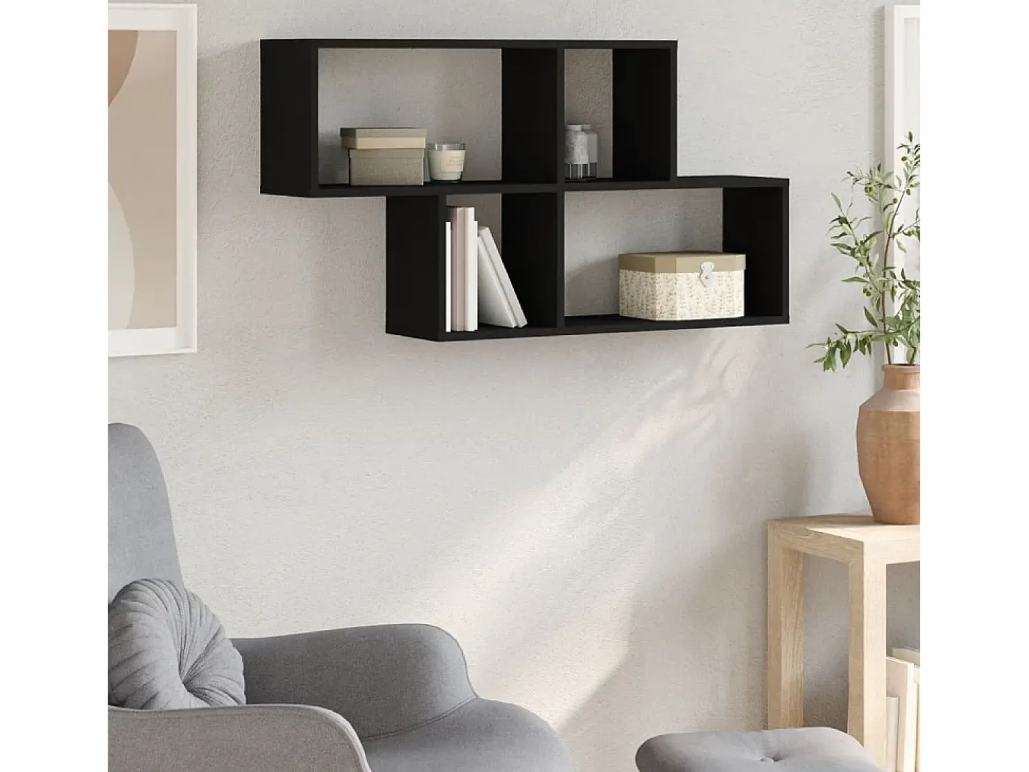 Estante de parede 100x20x53 cm derivados de madeira PT787663^ Prateleira