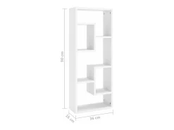 Prateleira|vidaxl Estante de parede 36x16x90 cm derivados de madeira Branco
