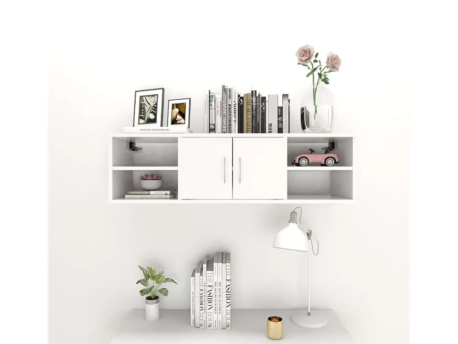 Prateleira| Estante de parede 102x30x29 cm derivados de madeira PT928571 Branco