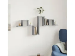 Clearance Estante de parede 104,5x10x43cm derivados madeira cinza cimento PT938784 Cinzento