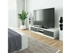 Móvel De Tv|Akord Estante de TV Moderna B160 Colorida - Branco/Cinza Grafite Natural claro / Branco