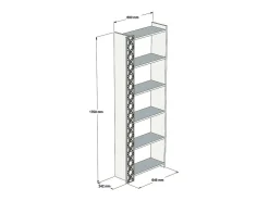 Prateleira*Dmora Estante Destéve, Estante de Escritório, Estante de Livros, Biblioteca, 65x24h170 cm, Nogueira e Branco Castanho