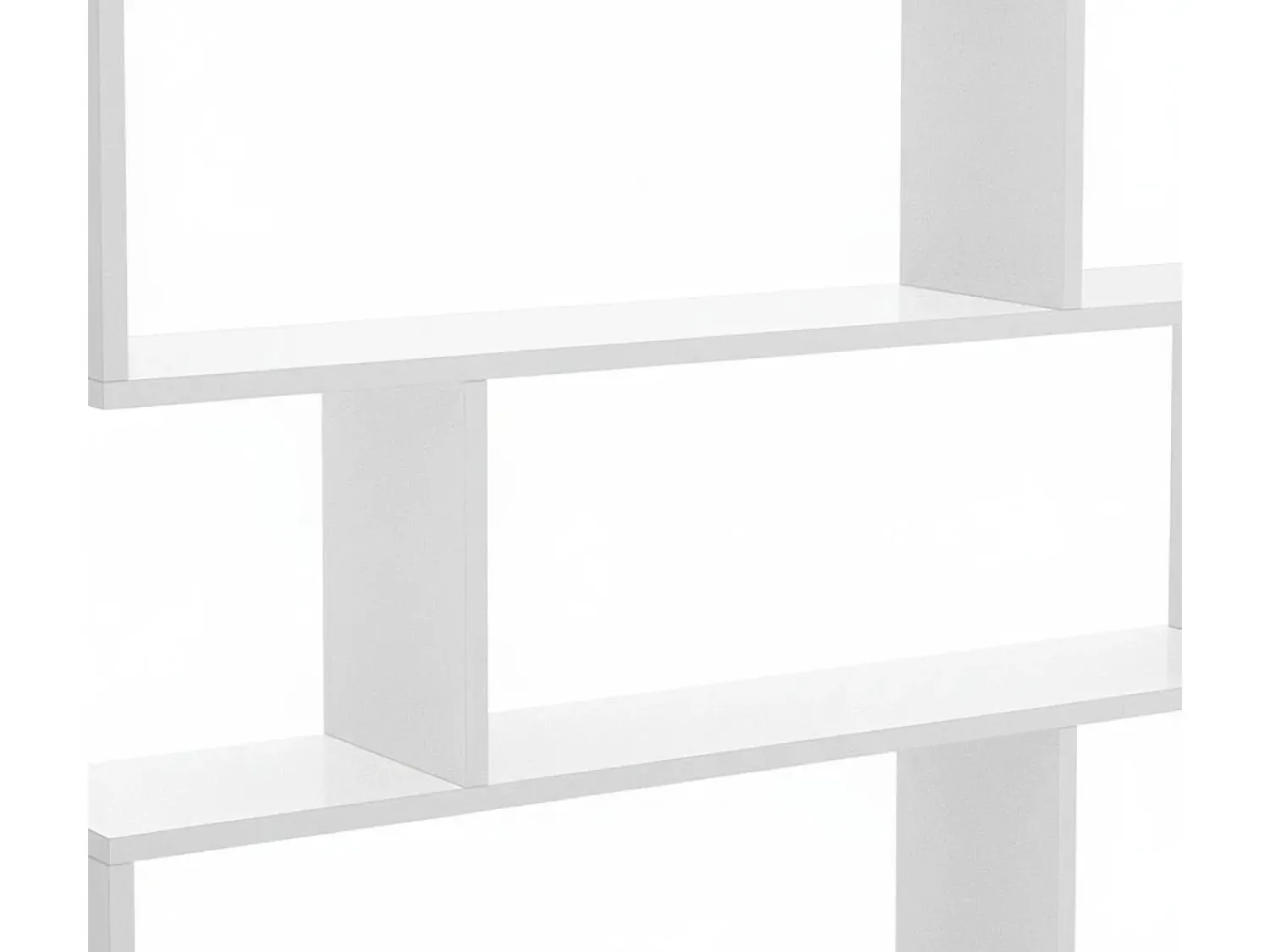 Prateleira|Dmora Estante Dfanes, Estante baixa dupla face, Prateleira com três compartimentos, Estante de escritório moderna, 110x24h97 cm, brilhante Branco