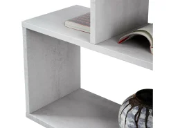 Biblioteca|Dmora Estante Dfomme, Estante alta dupla face, Prateleira divisória com 5 prateleiras, Estante de escritório moderna, 80x24h192 cm, Cinza concreto Cinzento