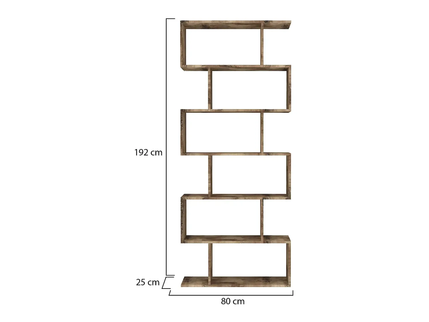 Discount Dmora Estante Dgiovan, Armário com prateleiras, Biblioteca de escritório, 100% Fabricado na Itália, 80x25h192 cm, Bordo Castanho