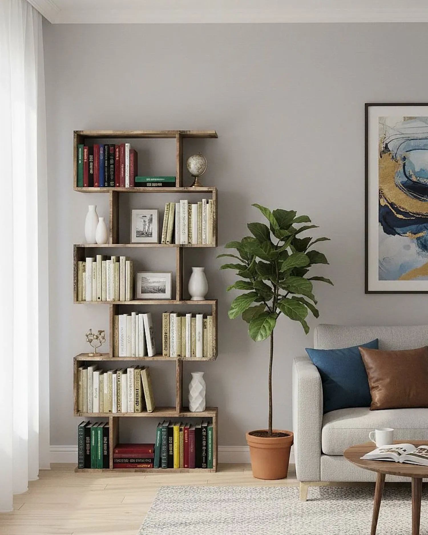 Discount Dmora Estante Dgiovan, Armário com prateleiras, Biblioteca de escritório, 100% Fabricado na Itália, 80x25h192 cm, Bordo Castanho