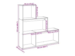 Prateleira|vidaxl Estante divisória 3 níveis 123x29x123 derivados madeira Branco