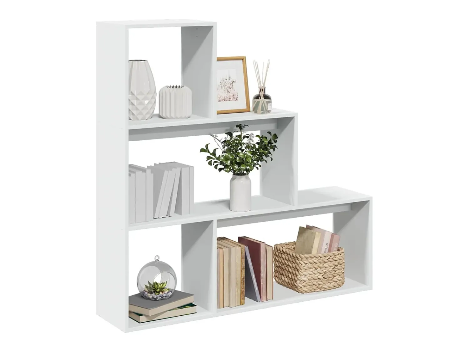 Prateleira|vidaxl Estante divisória 3 níveis 123x29x123 derivados madeira Branco
