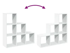 Prateleira|vidaxl Estante divisória de ambientes com 3 níveis, branca, 99x29x99 cm, madeira projetada Branco