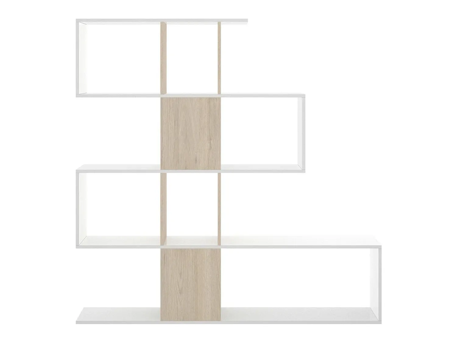 Prateleira*Dmora Estante Dkala, Estante multiuso de escritório, Estante com 4 prateleiras, 145x29h145 cm, e Carvalho Branco