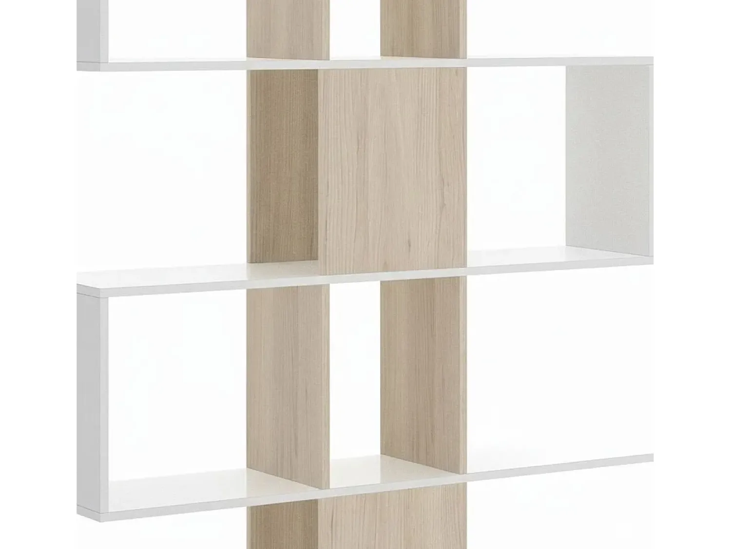 Prateleira*Dmora Estante Dkala, Estante multiuso de escritório, Estante com 4 prateleiras, 145x29h145 cm, e Carvalho Branco