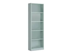Dmora Estante Dmacagg, Estante alta com 5 prateleiras, Estante de escritório ou quarto, Estante moderna com compartimentos, 52x25h80 cm, água^ Biblioteca