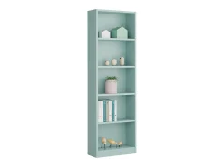 Dmora Estante Dmacagg, Estante alta com 5 prateleiras, Estante de escritório ou quarto, Estante moderna com compartimentos, 52x25h80 cm, água^ Biblioteca