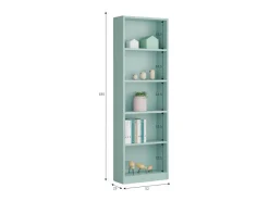 Dmora Estante Dmacagg, Estante alta com 5 prateleiras, Estante de escritório ou quarto, Estante moderna com compartimentos, 52x25h80 cm, água^ Biblioteca