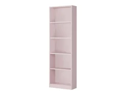 Biblioteca*Dmora Estante Dmacagg, Estante alta com 5 prateleiras, Estante de escritório ou quarto, Estante moderna com compartimentos, 52x25h180 cm, Rosa