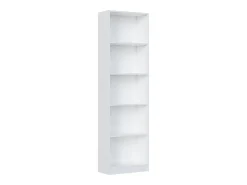 Biblioteca|Dmora Estante Dmacagg, Estante alta com 5 prateleiras, Estante de escritório ou quarto, Estante moderna com compartimentos, 52x25h80 cm, Branco