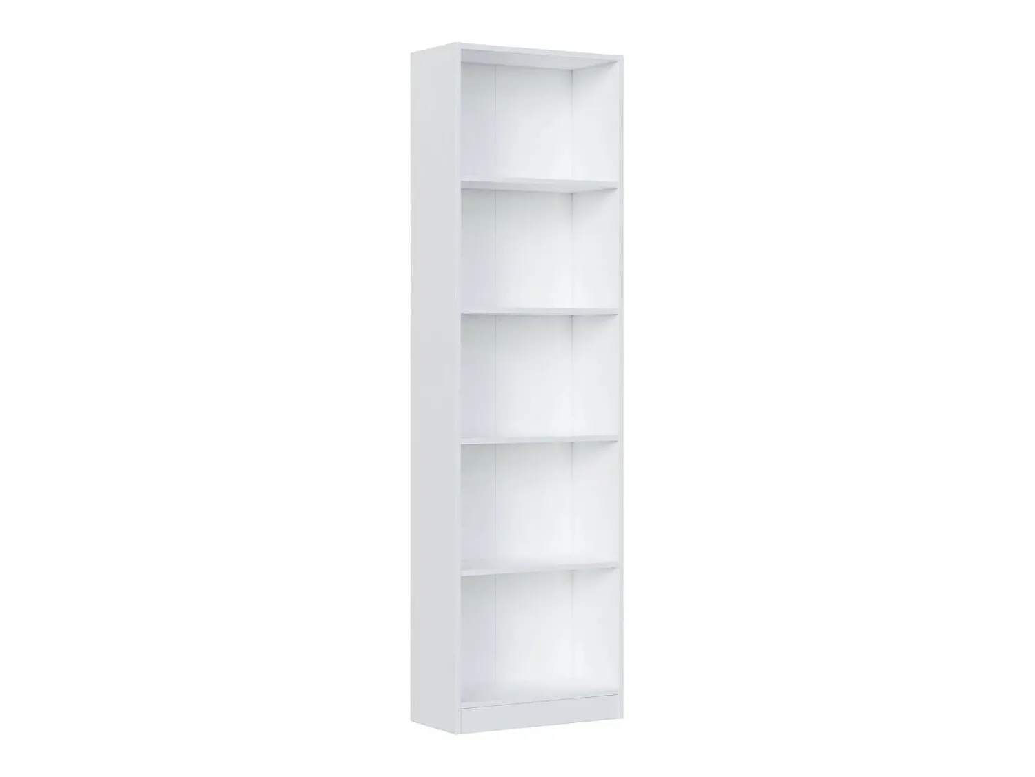 Biblioteca|Dmora Estante Dmacagg, Estante alta com 5 prateleiras, Estante de escritório ou quarto, Estante moderna com compartimentos, 52x25h80 cm, Branco