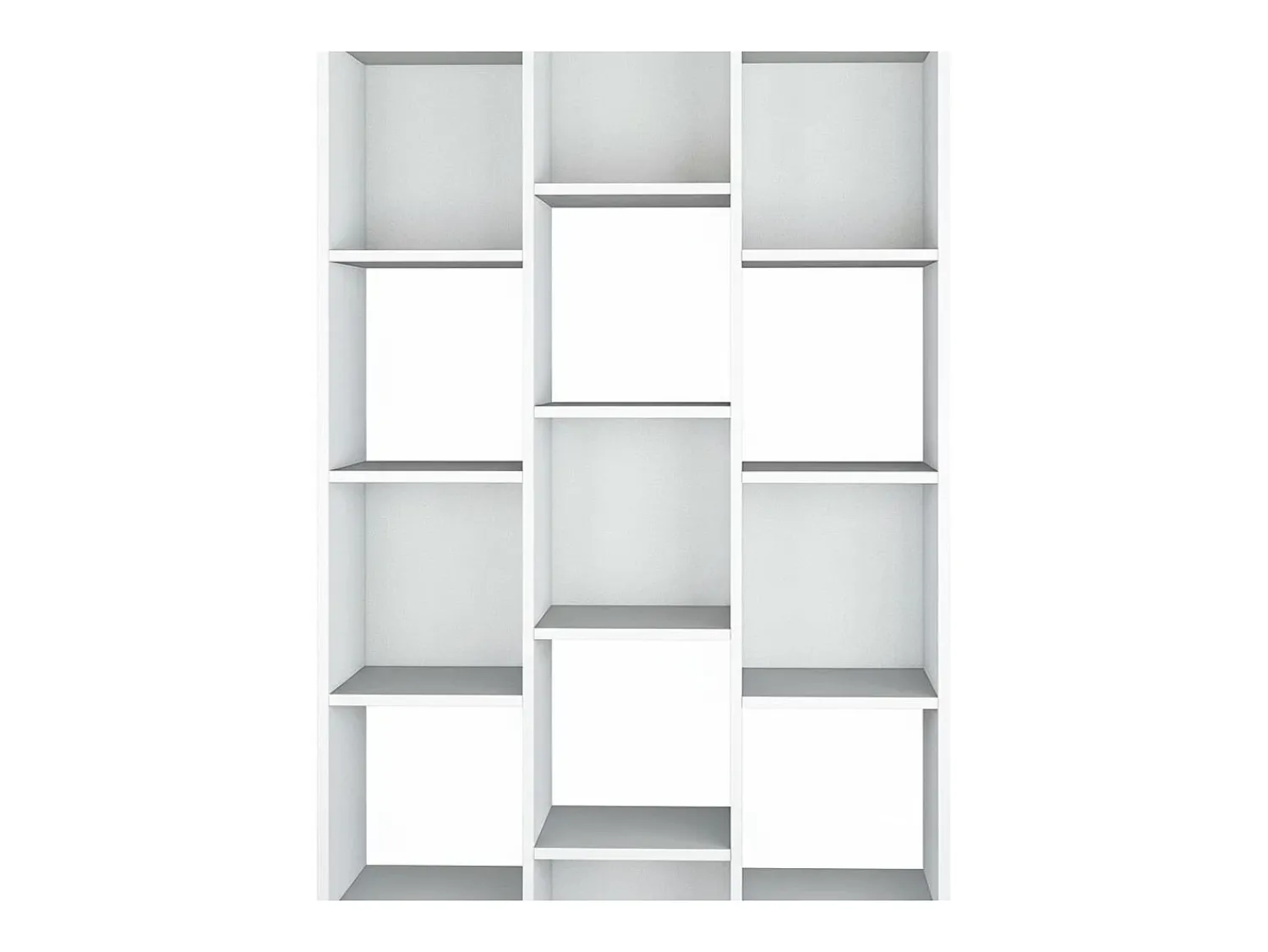 Biblioteca|Dmora Estante Dmanis, Estante com 18 prateleiras, Prateleira com compartimentos quadrados, Estante de escritório moderna, 96x29h192 cm, Branco