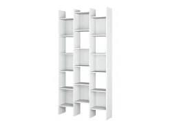Biblioteca|Dmora Estante Dmanis, Estante com 18 prateleiras, Prateleira com compartimentos quadrados, Estante de escritório moderna, 96x29h192 cm, Branco