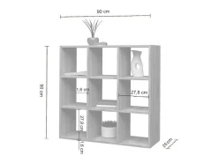 Prateleira*Dmora Estante Dmanzar, Armário com prateleiras, Biblioteca de escritório, 100% Fabricado na Itália, Carvalho, 90x25h90 cm Castanho