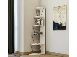 Discount Dmora Estante Dpallanc, Estante de escritório, Estante de livros, Biblioteca, 50x22h150 cm, Preto e Branco