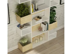 Prateleira|Dmora Estante Dpiron, Estante de escritório, Porta-livros móvel, Biblioteca, 120x25h171 cm, e Carvalho Branco