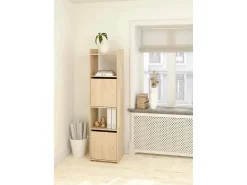 Biblioteca|Dmora Estante Dricn, Estante de escritório, Estante, Biblioteca, 40x34 h155 cm, Carvalho Castanho