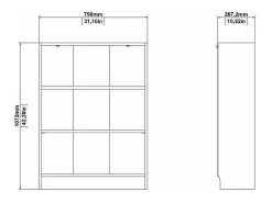 Best Dmora Estante Droman, Estante de escritório, Estante, Biblioteca, 79x27 h107 cm, Branco