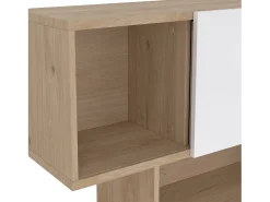 Biblioteca|Dmora Estante Dsangall, estante de escritório, estante, biblioteca, 96x32 h166 cm, carvalho e branco Castanho
