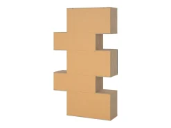 Outlet Dmora Estante Dsangall, estante de escritório, estante, biblioteca, 96x32 h166 cm, carvalho e preto Castanho