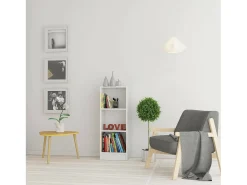 Clearance Dmora Estante Dsavoin, estante de escritório, estante, biblioteca, 41x27 h107 cm, branca Branco