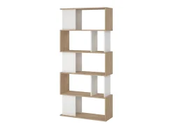 Prateleira|Dmora Estante Dscamacc, estante de escritório, estante, biblioteca, 80x30 h174 cm, carvalho e branco Castanho