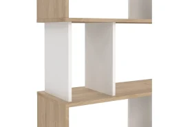 Prateleira|Dmora Estante Dscamacc, estante de escritório, estante, biblioteca, 80x30 h174 cm, carvalho e branco Castanho