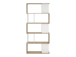 Prateleira|Dmora Estante Dscamacc, estante de escritório, estante, biblioteca, 80x30 h174 cm, carvalho e branco Castanho