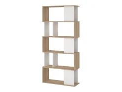 Prateleira|Dmora Estante Dscamacc, estante de escritório, estante, biblioteca, 80x30 h174 cm, carvalho e branco Castanho