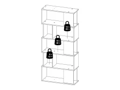 Dmora Estante Dscamacc, Estante de escritório, Estante, Biblioteca, 80x30 h175 cm, Cimento e Branco^ Prateleira