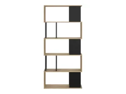 Prateleira|Dmora Estante Dscamacc, estante de escritório, estante, biblioteca, 80x29 h175 cm, carvalho e preto Castanho