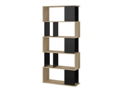 Prateleira|Dmora Estante Dscamacc, estante de escritório, estante, biblioteca, 80x29 h175 cm, carvalho e preto Castanho