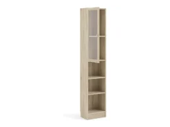 Biblioteca|Dmora Estante Dsitu, Estante de escritório, Estante, Biblioteca, 41x28 h203 cm, Carvalho Castanho