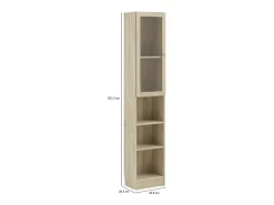Biblioteca|Dmora Estante Dsitu, Estante de escritório, Estante, Biblioteca, 41x28 h203 cm, Carvalho Castanho